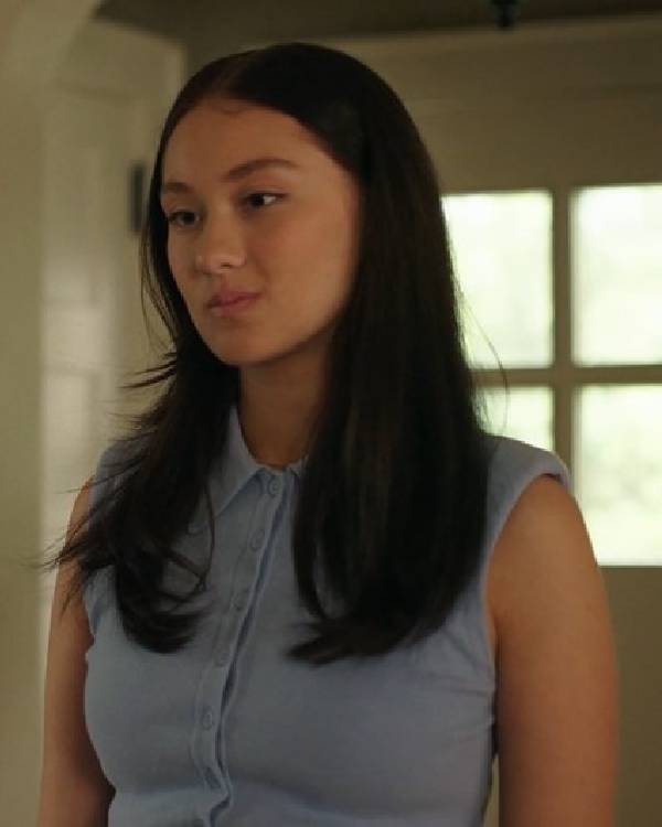 The Summer I Turned Pretty Lola Tung Blue Sleeveless Sweater