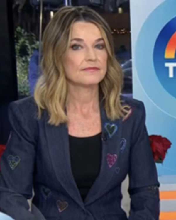 The Today Show 2024 Savannah Guthrie Heart Denim Blazer Super Star Jacket