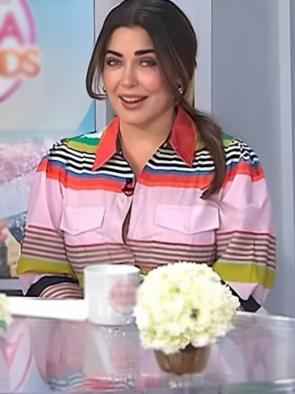 The Today Show 2025 Bobbie Thomas Striped Shirt Dress Super Star Jacket