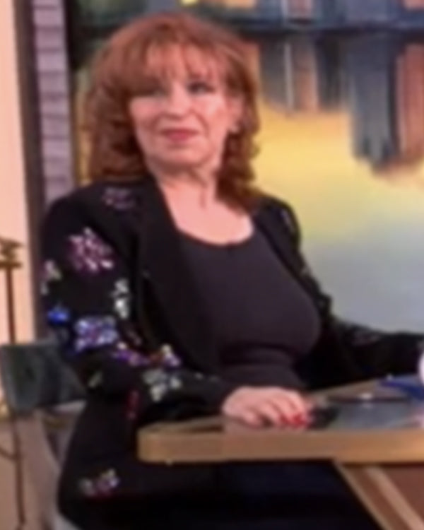 The View 2025 Joy Behar Black Floral Embellished Blazer Super Star Jacket