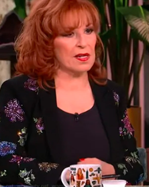 The View 2025 Joy Behar Black Floral Embellished Blazer Super Star Jacket