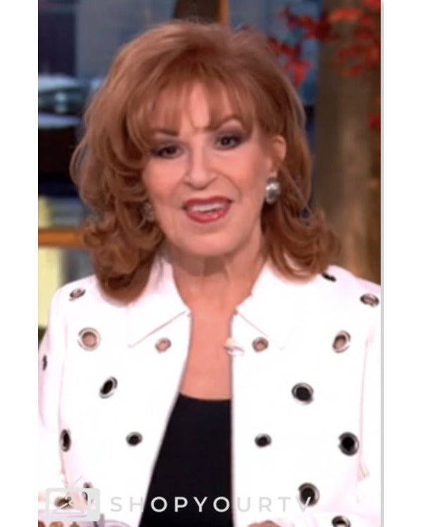 The View 2025 Joy Behar White Grommet Detail Leather Jacket Super Star Jacket