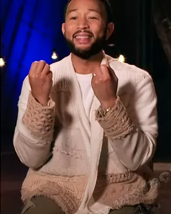 The Voice S26 John Legend Patchwork Knitted Cardigan Super Star Jacket