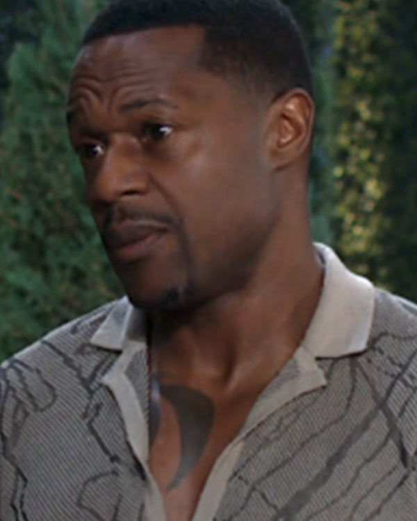 The Young And The Restless Jermaine Rivers Grey Printed Shirt Super Star Jacket