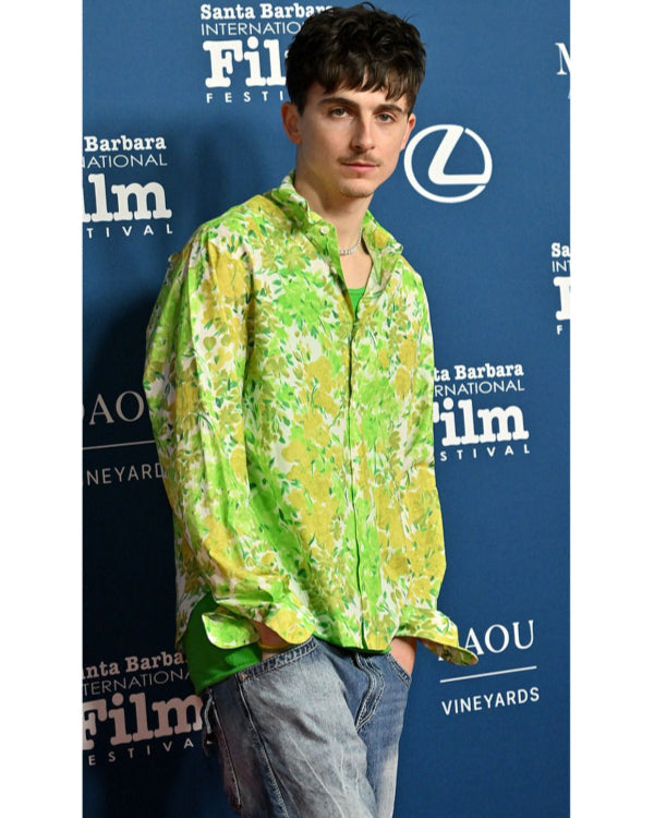 Timothée Chalamet International Film Festival Floral Shirt Super Star Jacket