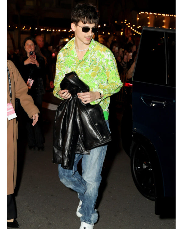 Timothée Chalamet International Film Festival Floral Shirt Super Star Jacket