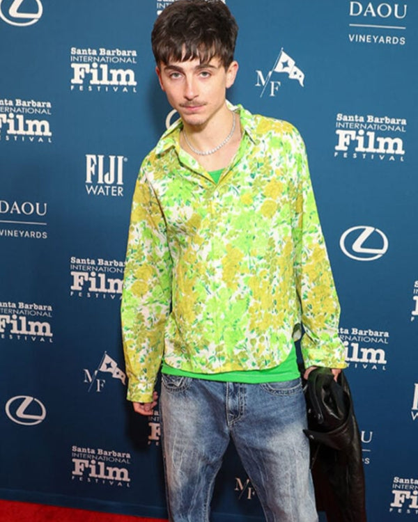 Timothée Chalamet International Film Festival Floral Shirt Super Star Jacket