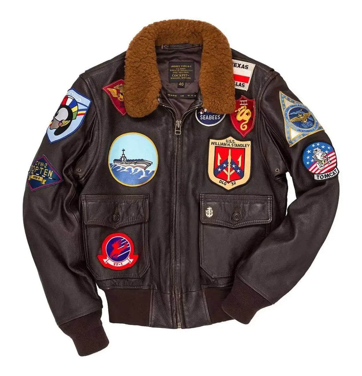 Top Gun G-1 Leather Flight Jacket Super Star Jacket