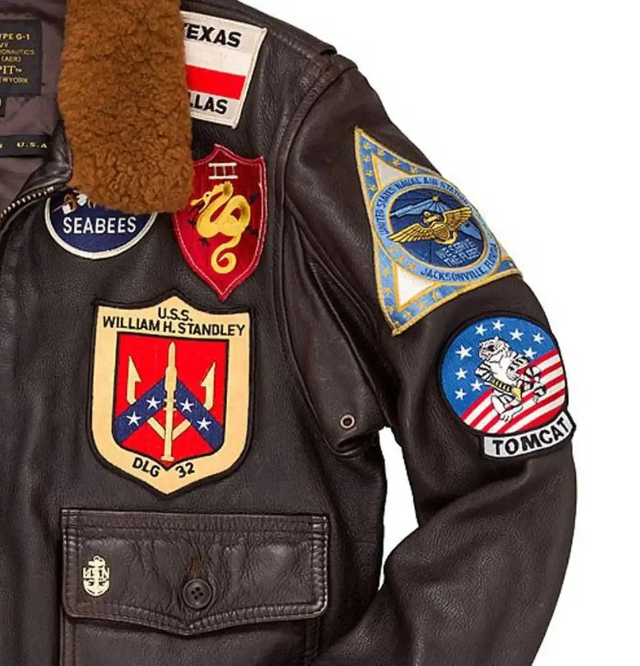 Top Gun G-1 Leather Flight Jacket Super Star Jacket