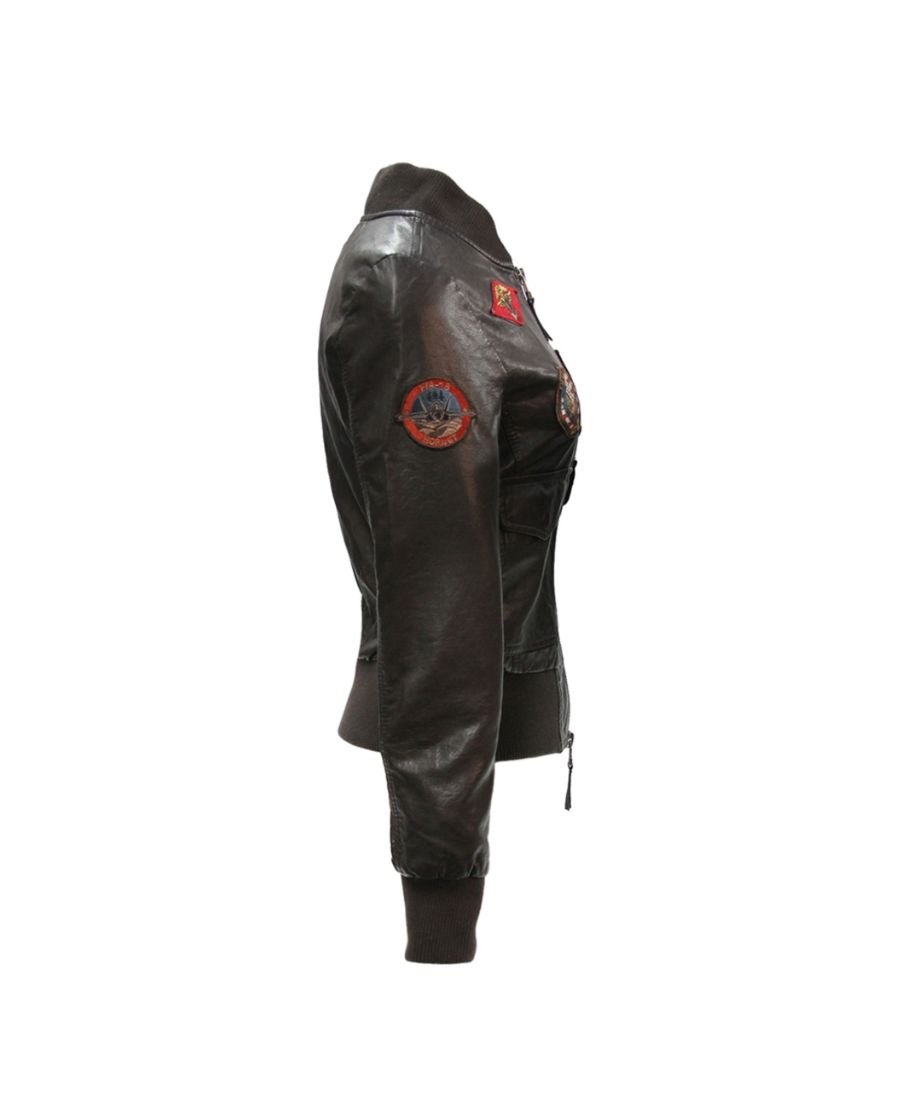 Top Gun Womens Vegan Leather Jacket Super Star Jacket