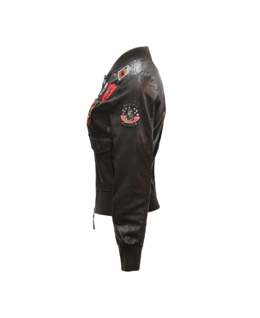 Top Gun Womens Vegan Leather Jacket Super Star Jacket