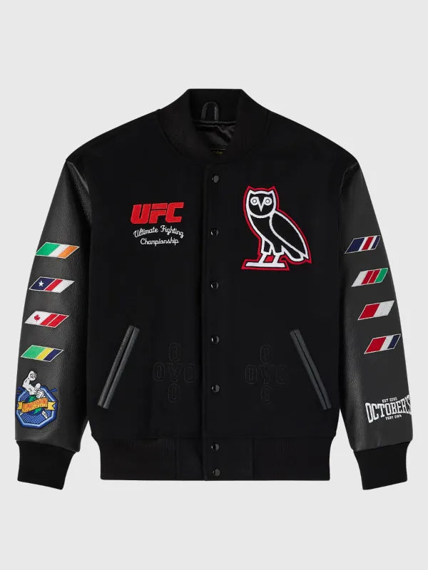 UFC Championship Georges St-Pierre Black Varsity Jacket Super Star Jacket
