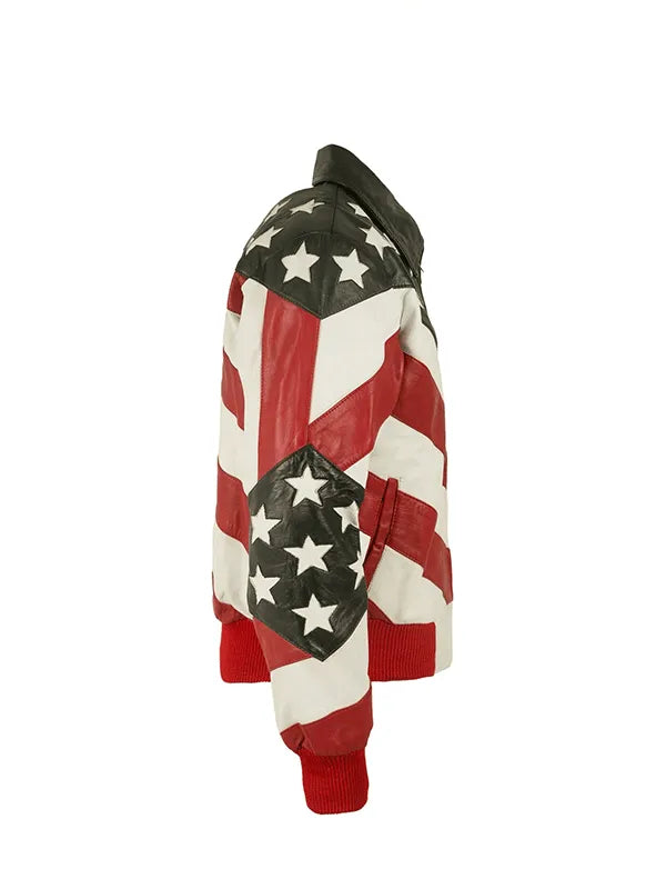 US Independence Day Bomber Leather Jacket Super Star Jacket