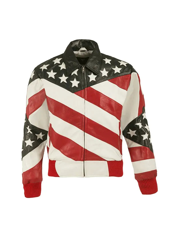 US Independence Day Bomber Leather Jacket Super Star Jacket