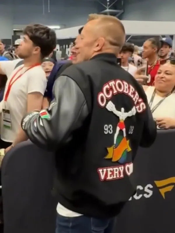 UFC Championship Georges St-Pierre Black Varsity Jacket Super Star Jacket
