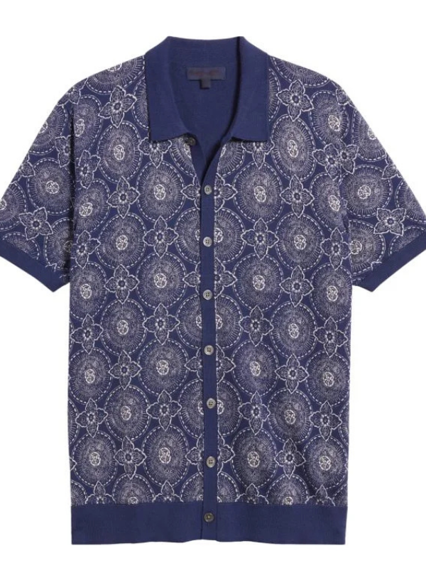 The White Lotus S03 Patrick Schwarzenegger Medallion Print Shirt Super Star Jacket