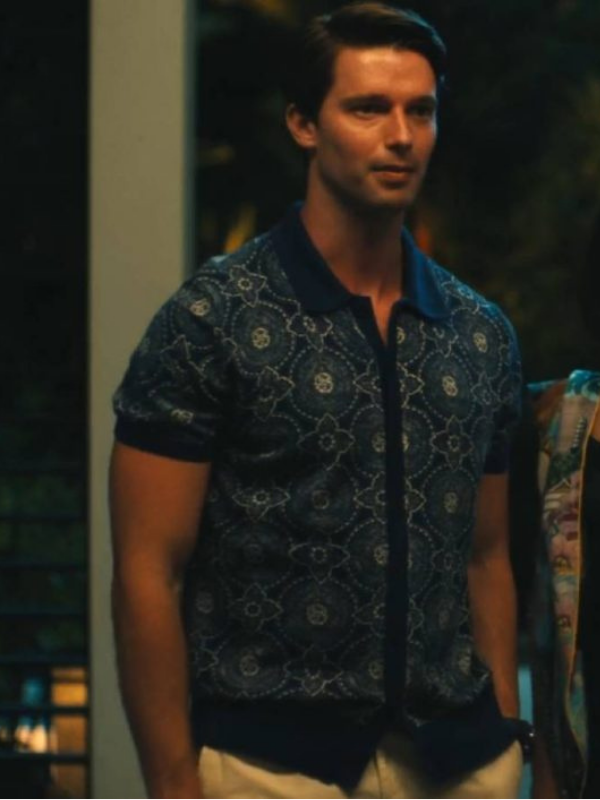 The White Lotus S03 Patrick Schwarzenegger Medallion Print Shirt Super Star Jacket