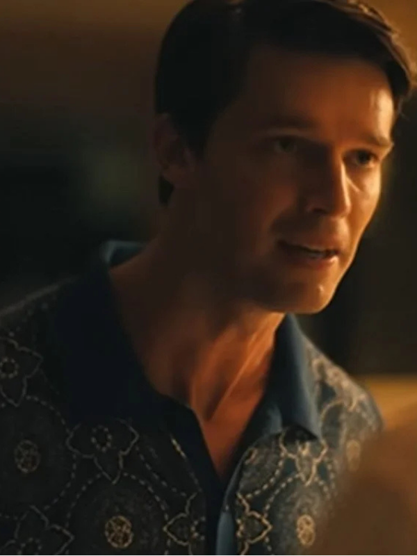 The White Lotus S03 Patrick Schwarzenegger Medallion Print Shirt Super Star Jacket