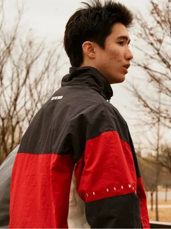 Qt8 Garments Red & Black Track Jacket Super Star Jacket