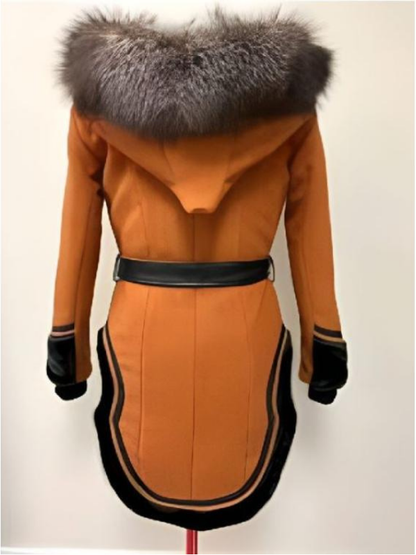 North Of North 2025 Anna Lambe Fur Collar Orange Coat Super Star Jacket