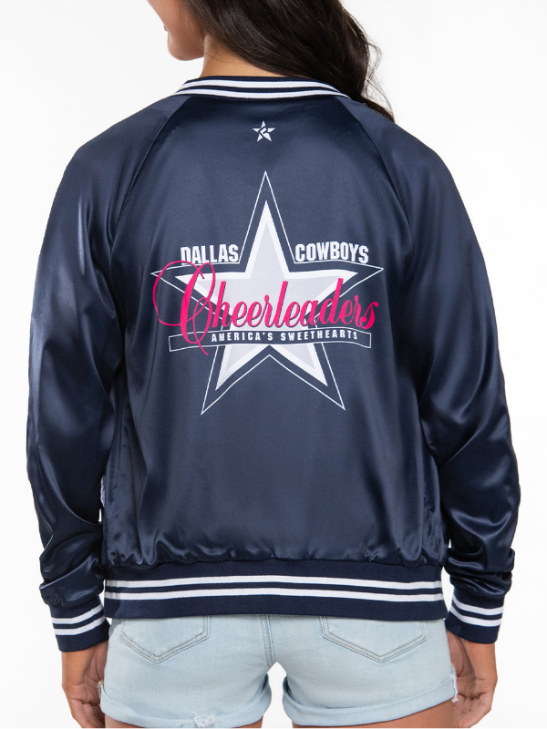 DCC Satin Bomber Jacket in Navy Super Star Jacket