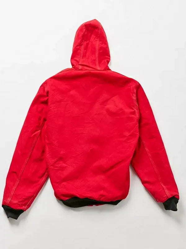 Vintage Carhartt Red Hooded Bomber Jacket Super Star Jacket
