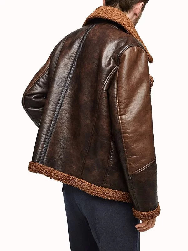 WWE Dean Ambrose Shearling Leather Jacket Super Star Jacket