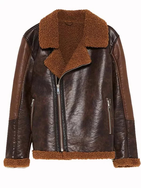 WWE Dean Ambrose Shearling Leather Jacket Super Star Jacket