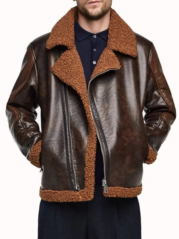 WWE Dean Ambrose Shearling Leather Jacket Super Star Jacket