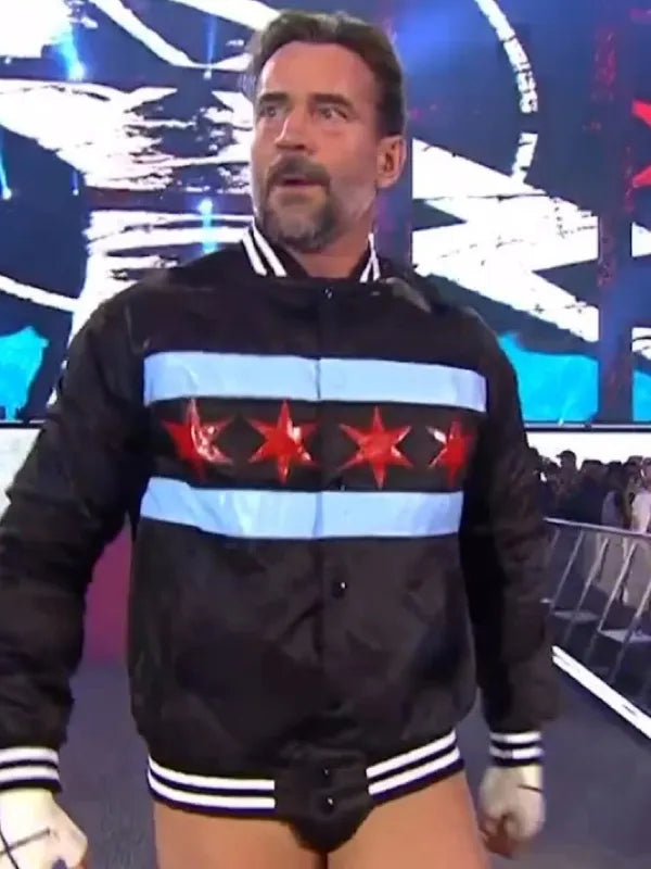 WWE Night of Champions 2025 CM Punk Varsity Jacket Super Star Jacket