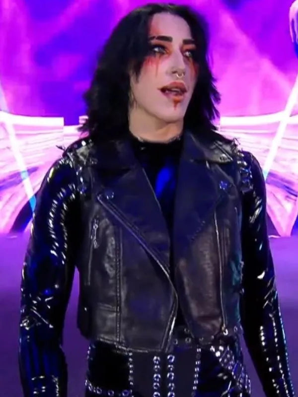 WWE Night of Champions Rhea Ripley Leather Vest Super Star Jacket