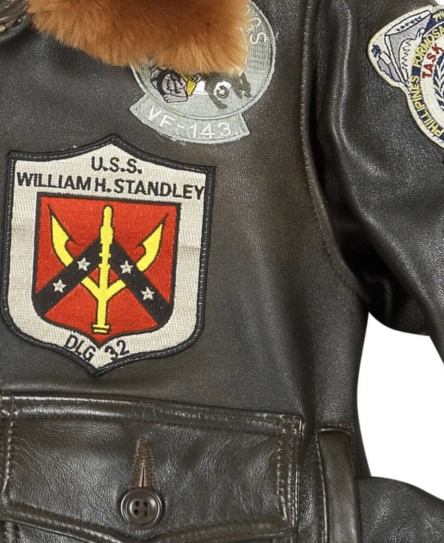 Women Top Gun Flight Leather Jacket Super Star Jacket