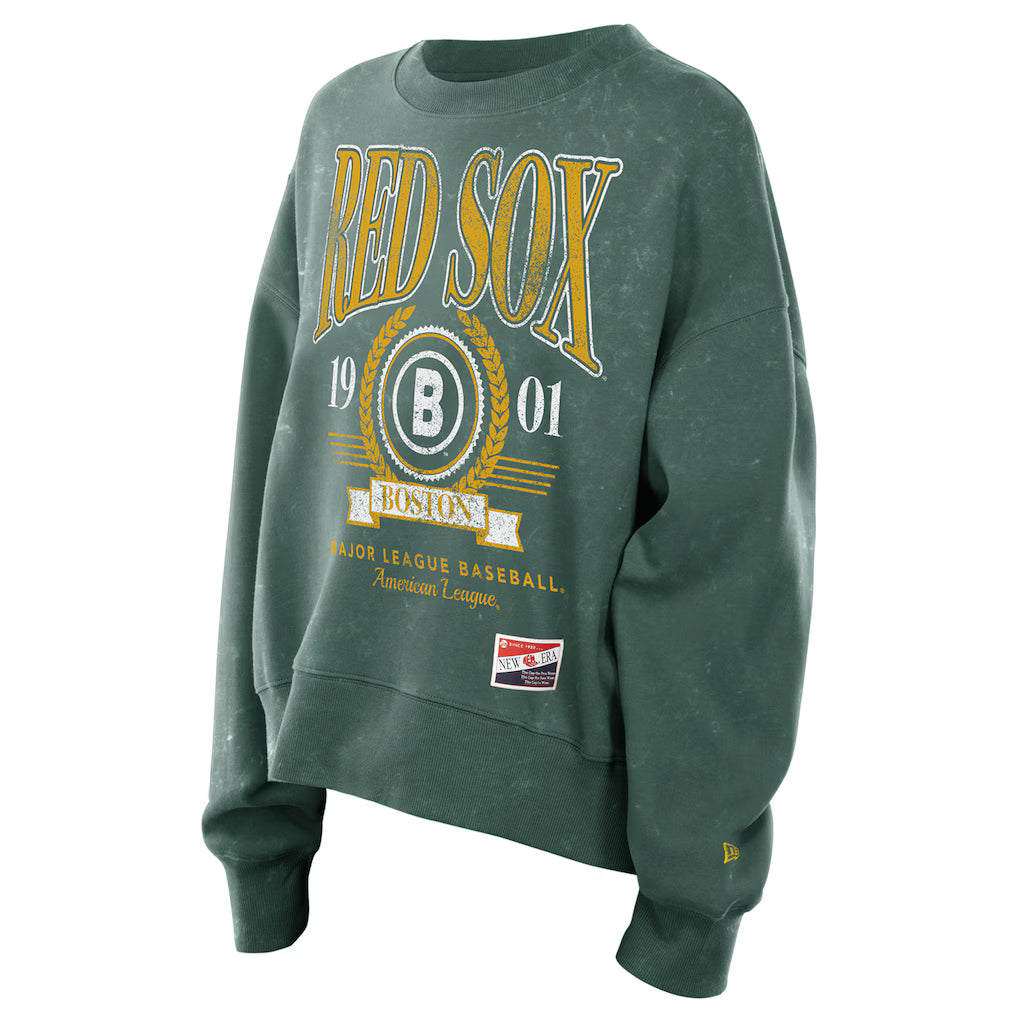 Women's Boston Red Sox New Era Green 2025 Pullover Sweatshirt Superstar Jacket