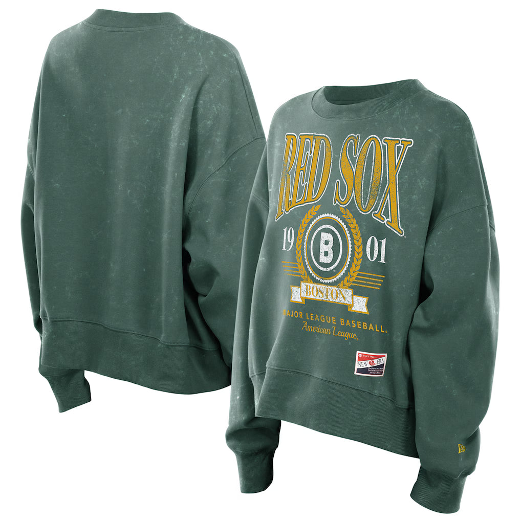 Women's Boston Red Sox New Era Green 2025 Pullover Sweatshirt Superstar Jacket