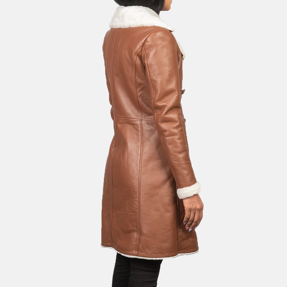 Amie Brown Double Breasted Shearling Coat Super Star Jacket