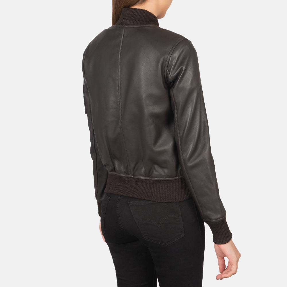 Ava Ma-1 Brown Leather Bomber Jacket Super Star Jacket
