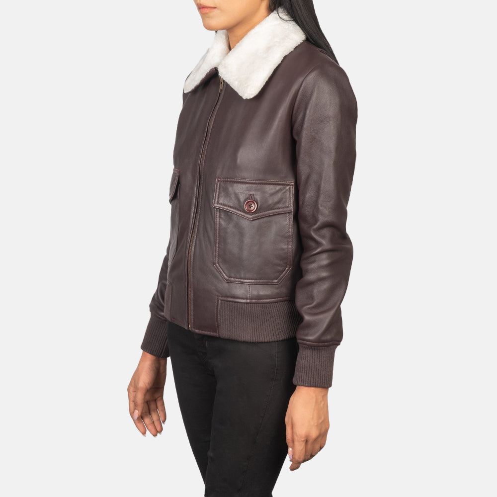 Stella G-1 Maroon Leather Bomber Jacket Super Star Jacket