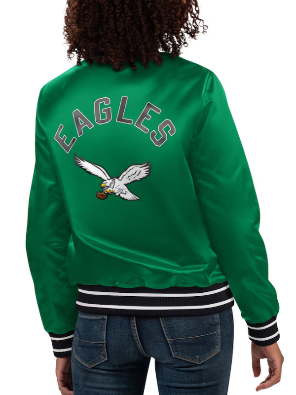Women’s Starter Kelly Green Philadelphia Eagles Varsity Jacket Super Star Jacket
