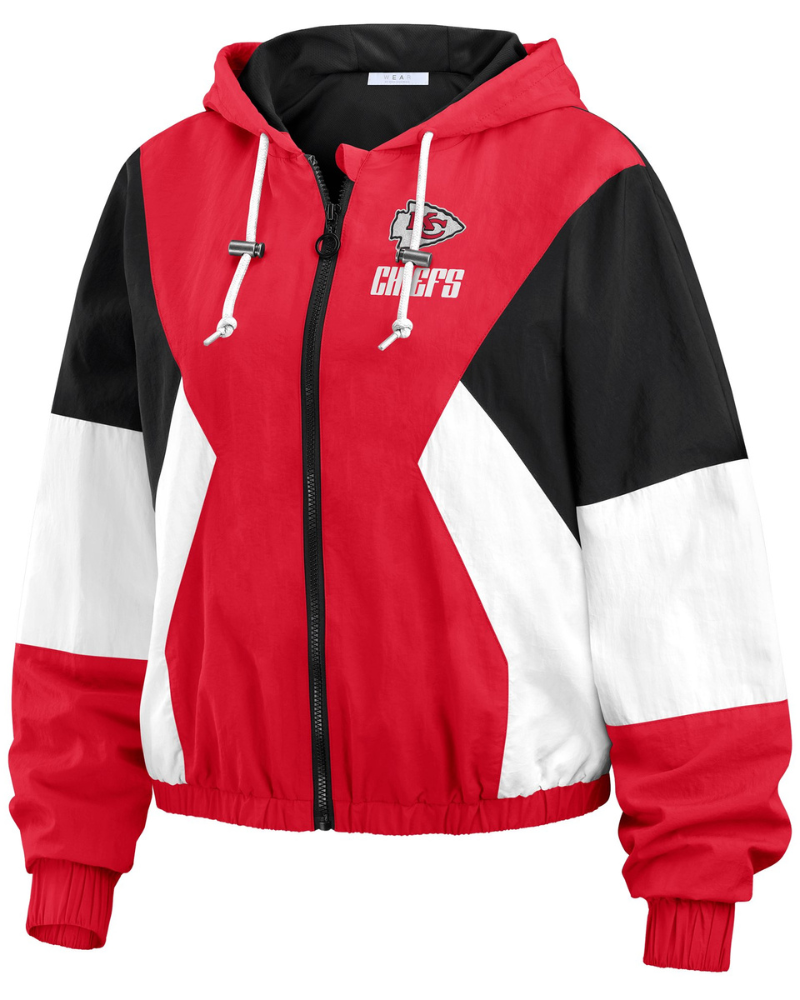 Women’s Wear By Erin Andrews Red & Black Kansas City Chiefs Color Block Jacket Super Star Jacket