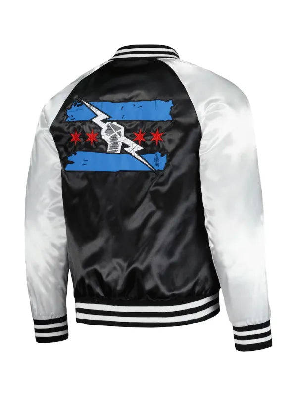 WWE CM Punk Satin Bomber Jacket Super Star Jacket