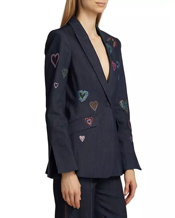The Today Show 2024 Savannah Guthrie Heart Denim Blazer Super Star Jacket