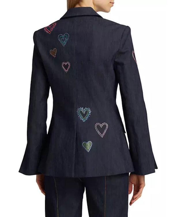 The Today Show 2024 Savannah Guthrie Heart Denim Blazer Super Star Jacket