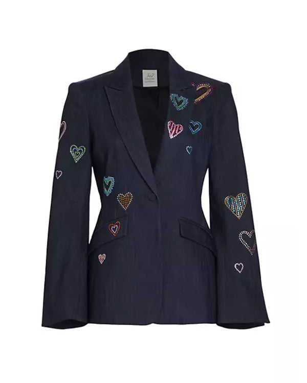 The Today Show 2024 Savannah Guthrie Heart Denim Blazer Super Star Jacket