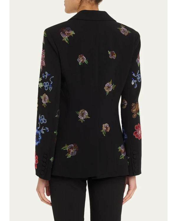 The View 2025 Joy Behar Black Floral Embellished Blazer Super Star Jacket