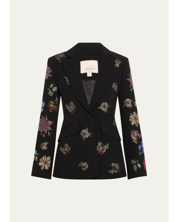 The View 2025 Joy Behar Black Floral Embellished Blazer Super Star Jacket