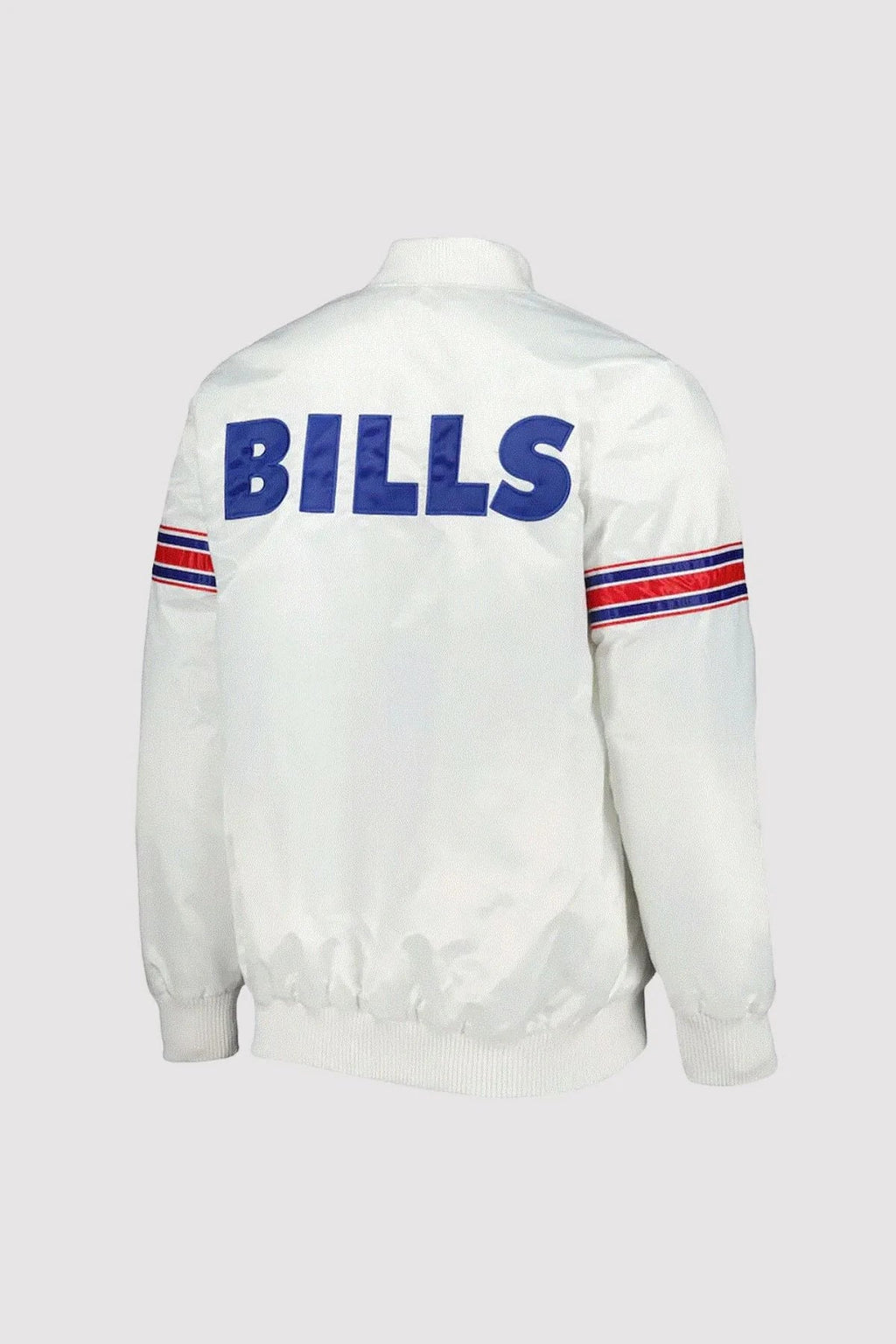 Buffalo Bills The Power Forward White Satin Varsity Jacket Super Star Jacket