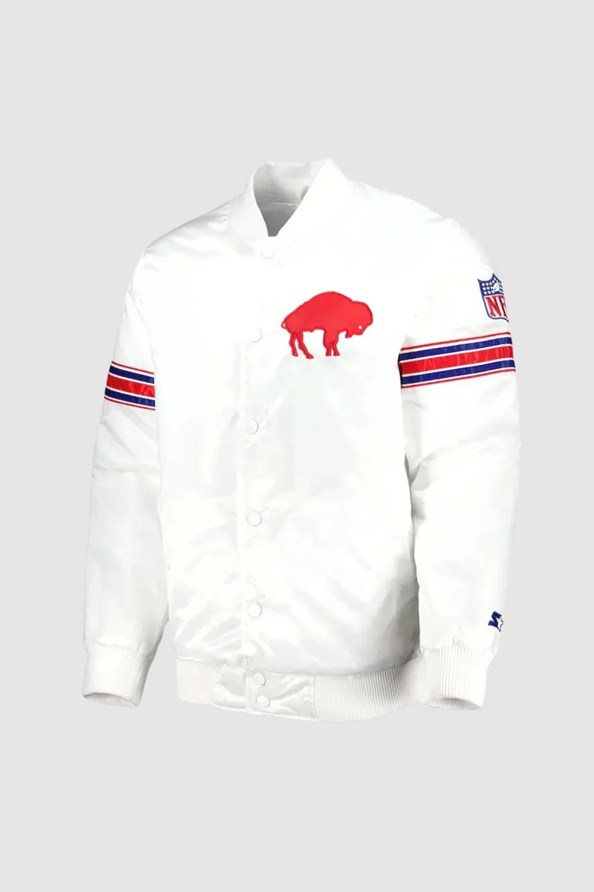 Buffalo Bills The Power Forward White Satin Varsity Jacket Super Star Jacket