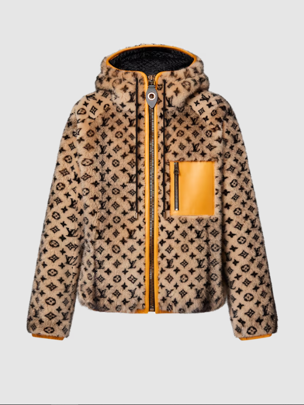 Leather Trim Monogram Mink Jacket Super Star Jacket