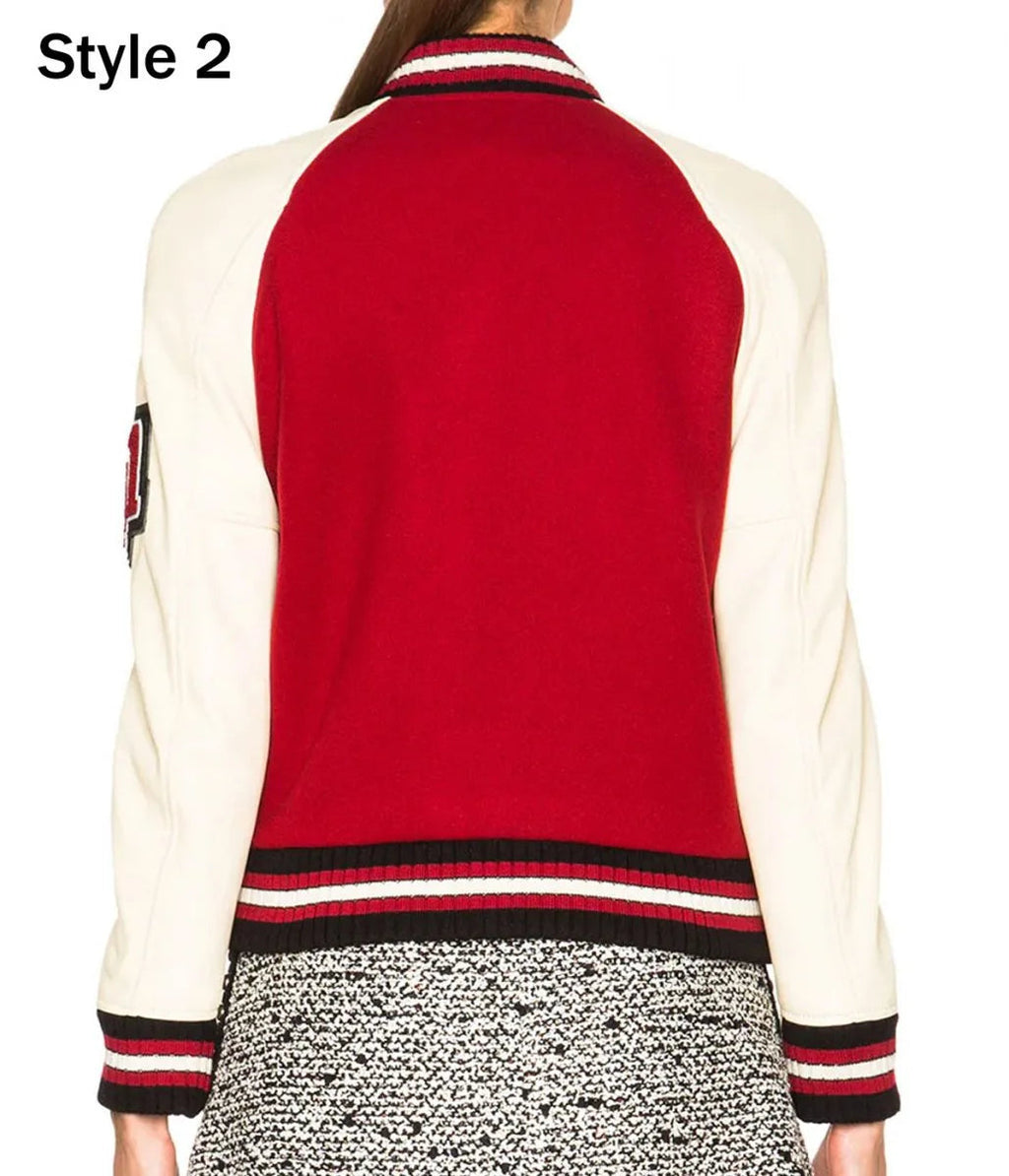 Coach Red and White Varsity Jacket Super Star Jacket