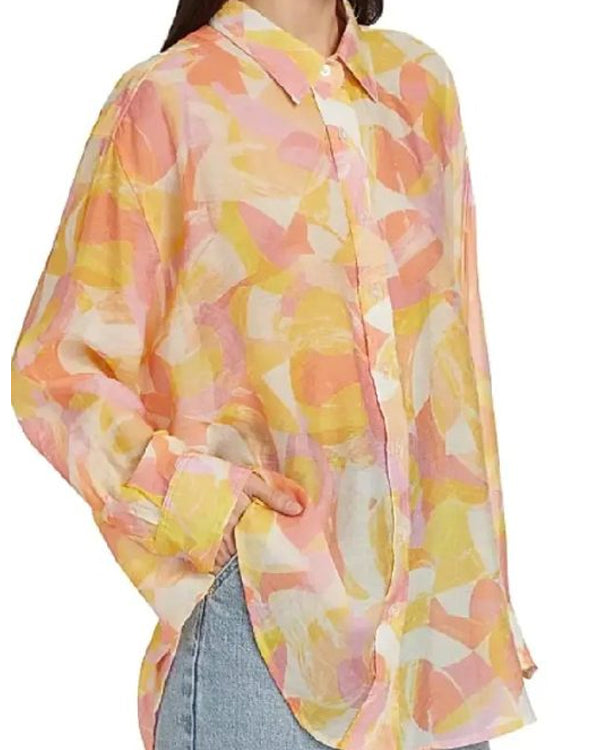 Sirens S01 Milly Alcock Orange Printed Shirt Super Star Jacket